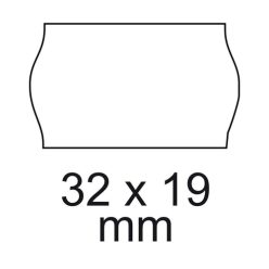 Árazószalag 32x19mm, stancolt 10 tekercs/csomag, fehér