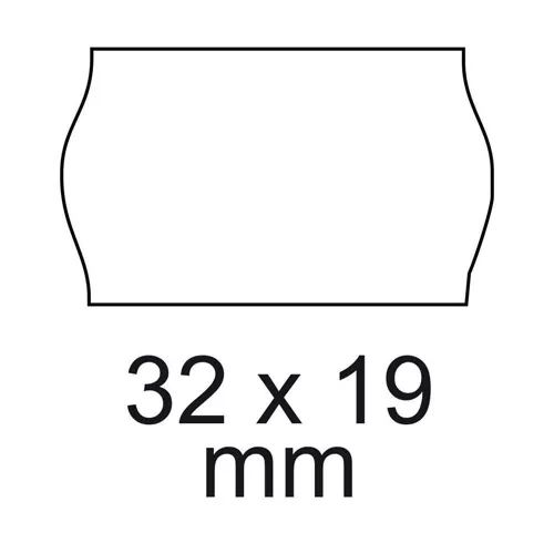 Árazószalag 32x19mm, stancolt 10 tekercs/csomag, fehér