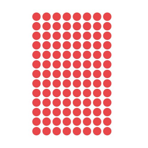 Etikett címke, o8mm, jelölésre, 4 ív/doboz, Avery piros