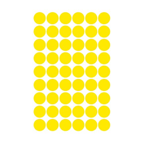 Etikett címke, o12mm, jelölésre, 54 címke/ív, 5 ív/doboz, Avery sárga