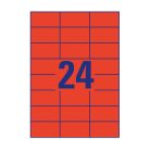 Etikett címke, 70 x37mm, univerzális, 24 címke/ív, 100 ív/doboz, Avery piros