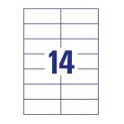 Etikett címke, 105 x42,3mm, univerzális, 14 címke/ív, 100 ív/doboz, Avery fehér