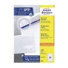 Etikett címke, 64,6 x33,8mm, univerzális, 24 címke/ív, 100 ív/doboz, Avery fehér