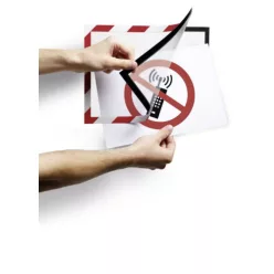   Infókeret A4, öntapadó mágneses záródás 2 db/csomag, Durable Duraframe® Security, piros/fehér