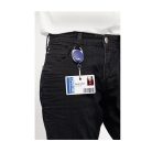 Névjegykártyatartó kihúzható karabineres, Durable with Snap Hook sötétkék