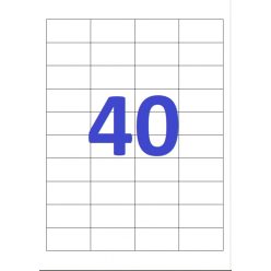 Etikett címke, 48,5x25,4mm, 100 lap, 40 címke/lap