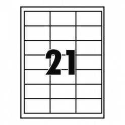 Etikett címke, 63,5x38,1mm, 100 lap, 21 címke/lap