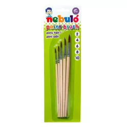Ecset készlet natúr fa nyéllel 5 db/csomag, Nebulo
