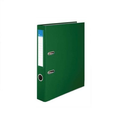 Iratrendező, 50 mm, A4, PP/karton, élvédő sínnel, VICTORIA, "Basic", zöld