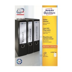   Etikett címke, 192 x38mm, iratrendezőre 7 címke/ív, 100 ív/doboz, Avery fehér