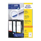 Etikett címke, 192 x38mm, iratrendezőre 7 címke/ív, 100 ív/doboz, Avery fehér