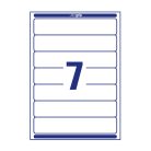 Etikett címke, 192 x38mm, iratrendezőre 7 címke/ív, 100 ív/doboz, Avery fehér