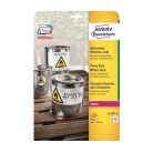 Etikett címke, 45,7 x21,2mm, időjárásálló poliészter, 48 címke/ív, 20 ív/doboz, Avery fehér