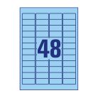 Etikett címke, 45,7 x21,2mm, univerzális visszaszedhető, 48 címke/ív, 20 ív/doboz, Avery kék