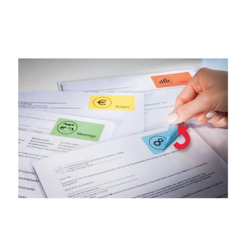 Etikett címke, 45,7 x21,2mm, univerzális visszaszedhető, 48 címke/ív, 20 ív/doboz, Avery kék