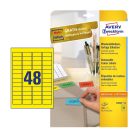 Etikett címke, 45,7 x21,2mm, univerzális visszaszedhető, 48 címke/ív, 20 ív/doboz, Avery sárga