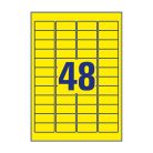 Etikett címke, 45,7 x21,2mm, univerzális visszaszedhető, 48 címke/ív, 20 ív/doboz, Avery sárga