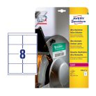 Etikett címke, 99,1 x67,7mm, ultra ellenálló 8 címke/ív, 10 ív/doboz, Avery fehér