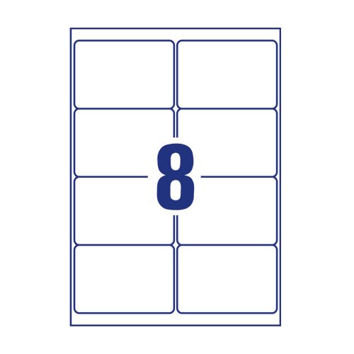 Etikett címke, 99,1 x67,7mm, ultra ellenálló 8 címke/ív, 10 ív/doboz, Avery fehér