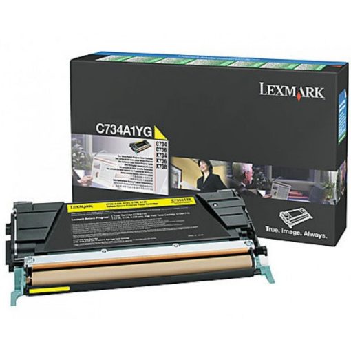 Lexmark C734, X734 Toner Yellow 6K C734A1Yg Eredeti  