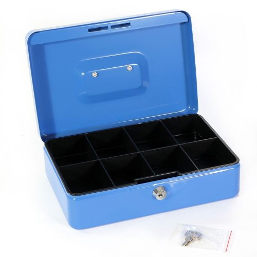 Pénzkazetta fém 125x55x95 mm kicsi Bluering® kék